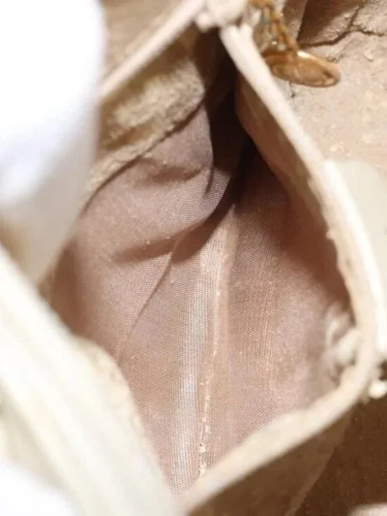 GUCCI Bamboo Hand Bag Leather 2way White Gold - Picture 10 of 16